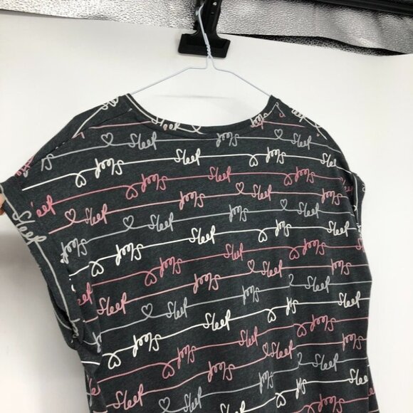 Sleep Well grey sleep script short muumuu pajama dress  size 10 - Picture 11 of 15